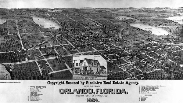 A map of Orlando, dated 1884